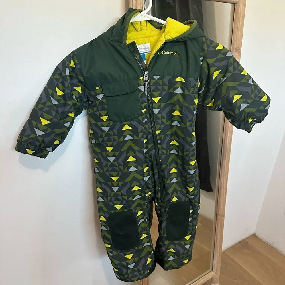 Columbia Green and Yellow Baby Snowsuit